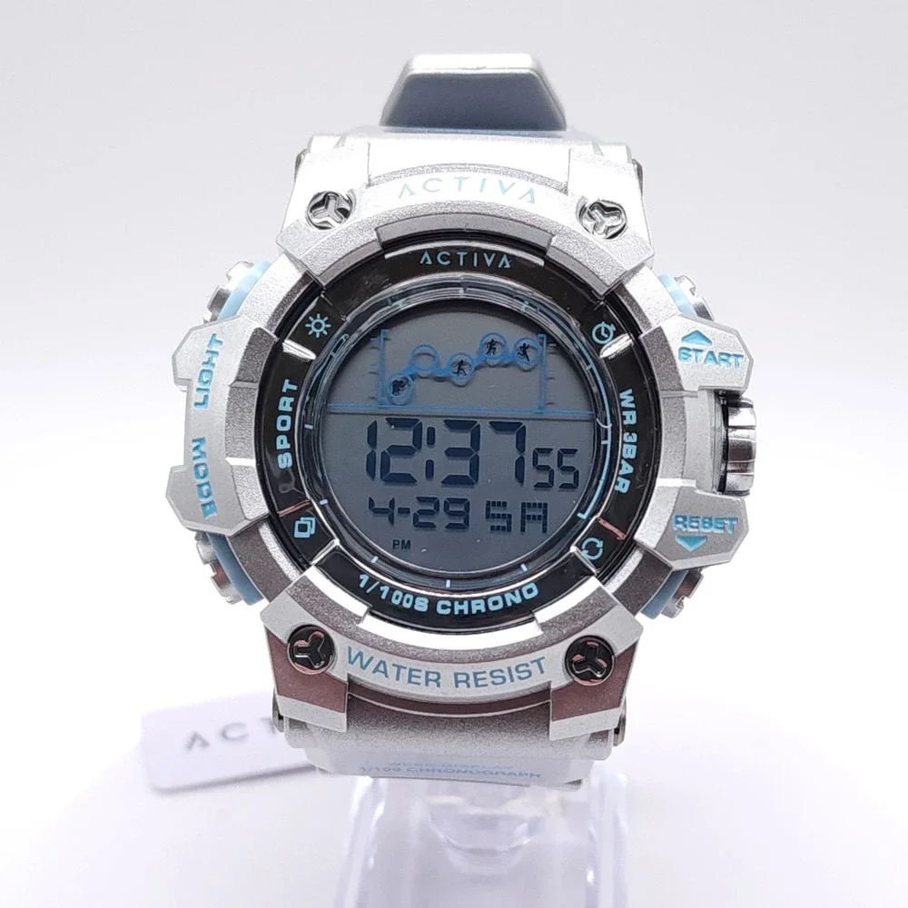 Activa Summit ACW8082-025 Silver Digital Sport Watch 50mm New